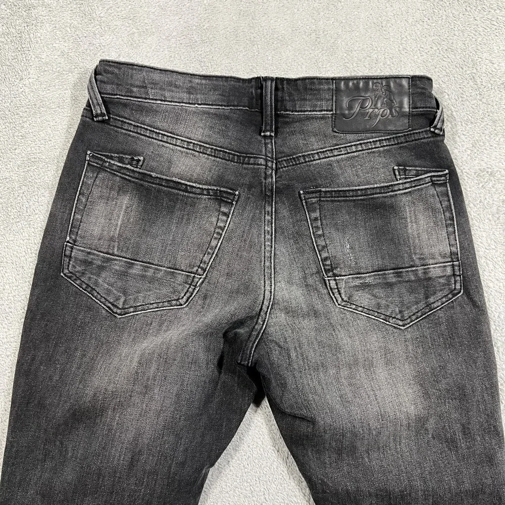 PRPS Le Sabre Jeans Mens 28x32 Stretch Slim Tapered Fit Distressed Black Wash
